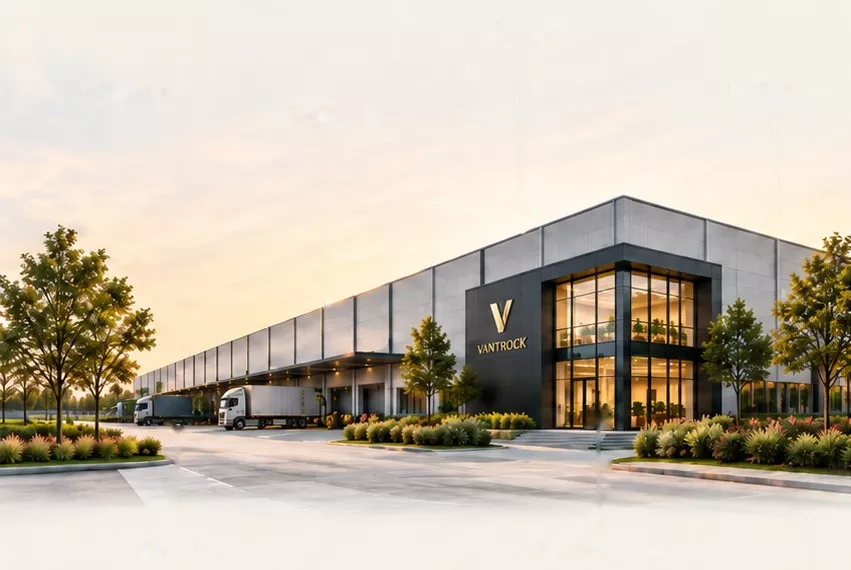 Vantrock warehouse campus at sunset